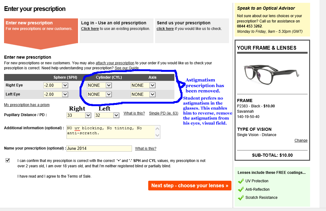 STRONG EYEGLASSES = VISION IMPAIRMENT VERSES REDUCED, WEAKER LENSES